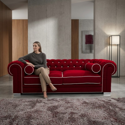 Chesterfield Sofa 3-SEATER Upholstered Designer Couches Sofa Suite SL Sofa 21