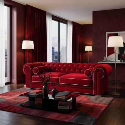 Chesterfield Sofa 3-SEATER Upholstered Designer Couches Sofa Suite SL Sofa 21