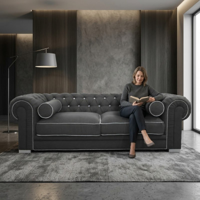 Chesterfield Sofa 3-SEATER Upholstered Designer Couches Sofas Set SL Sofa 22