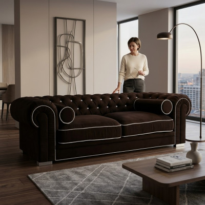 Chesterfield Sofa 3 SEATER Upholstered Designer Couches Sofas Suite SL Sofa 26