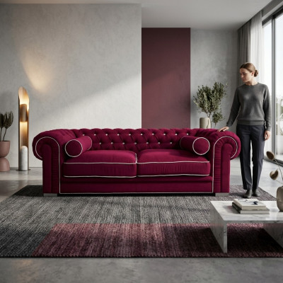 Chesterfield Sofa 3 SEATER Upholstered Designer Couches Sofas Suite SL Sofa 28