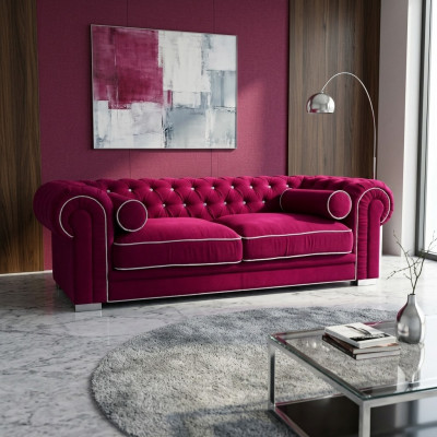 Chesterfield Sofa 3 SEATER Upholstered Designer Couches Sofas Suite SL Sofa 28