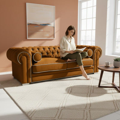 Chesterfield Sofa 3-SEATER Upholstered Designer Couches Sofa Suite SL Sofa 30