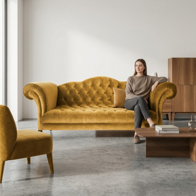 Chesterfield Sofa 3-SEATER Upholstered Designer Couches Sofa Suite SL Sofa 44