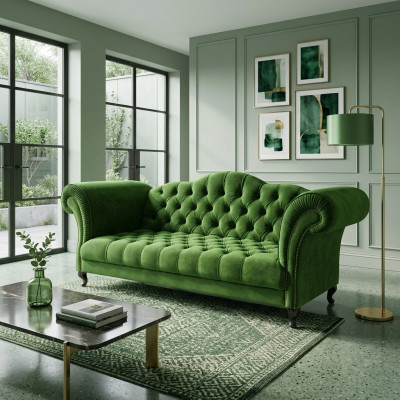 Chesterfield Sofa 3 SEATER Upholstered Designer Couches Sofa Set SL Sofa 49