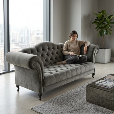 Chesterfield Sofa 3-SEATER Upholstered Designer Couches Sofa Set SLIII Sofa №1
