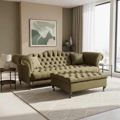 Chesterfield Sofa Upholstered Designer Couches Sofas Suite Couch SLIII Sofa №54