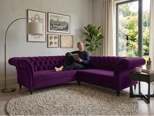Chesterfield sectional sofa designer sofa couch velvet leather sofa