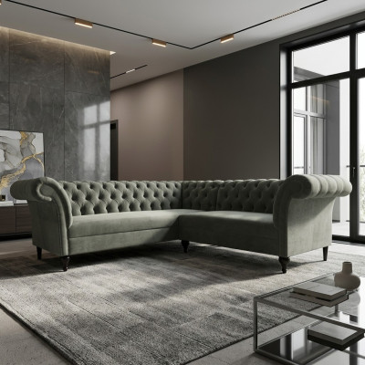 Chesterfield Corner Sofa Corner Couch Designer Sofa Couch Velvet Leather Sofa SLIII Sofa №97