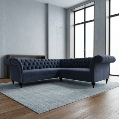 Chesterfield corner sofa corner couch designer sofa couch velvet leather sofa SLIII sofa №98