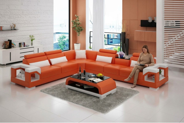 Sofa Leather Sofa Couch Living Landscape Corner Corner Sofa Modern Design Suite
