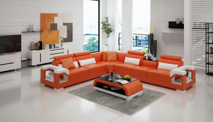 Sofa Leather Sofa Couch Living Landscape Corner Corner Sofa Modern Design Suite