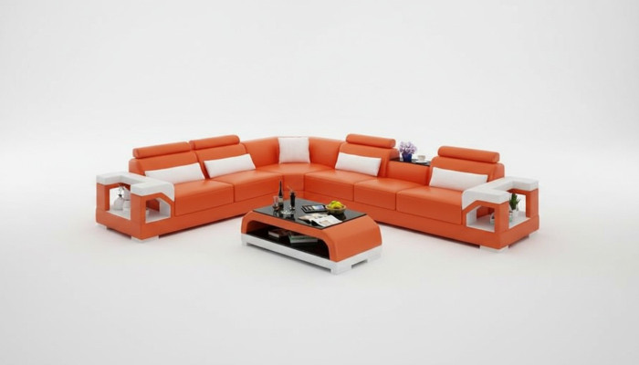 Sofa Leather Sofa Couch Living Landscape Corner Corner Sofa Modern Design Suite