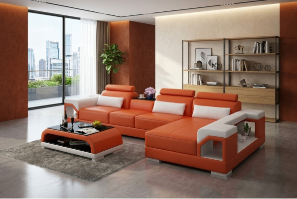 Leather sofa couch living landscape corner sofa corner suite design modern sofa G8010C