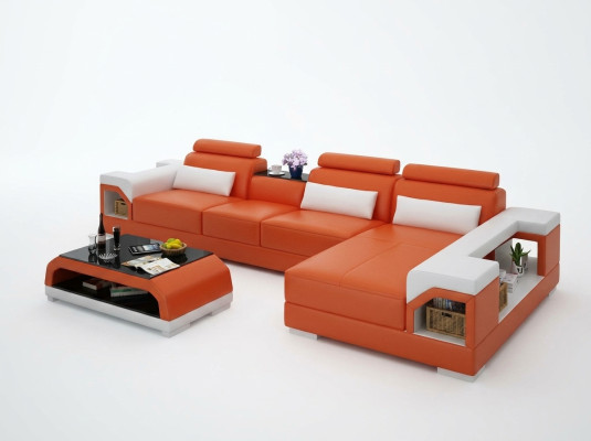Leather sofa couch living landscape corner sofa corner suite design modern sofa G8010C