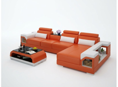 Leather sofa couch living landscape corner sofa corner suite design modern sofa G8010C