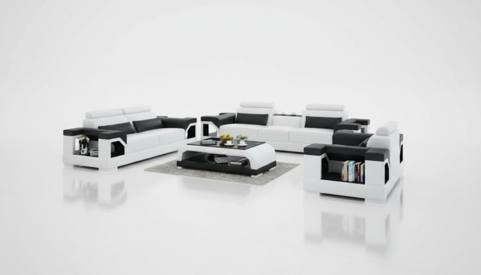 Leather sofa couch living room set 3+2+1 seater modern suite design sofa