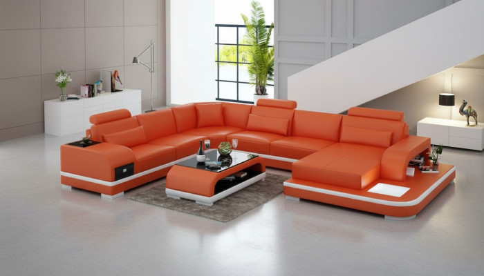 Leather sofa couch living area corner sofa corner suite design modern