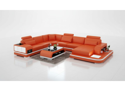 Leather sofa couch living area corner sofa corner suite design modern