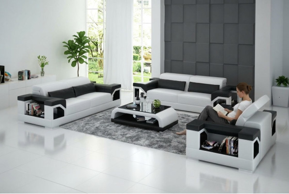 Leather sofa couch sofa set 3+2+1 seater set design modern sofa