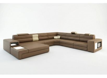 Leather sofa couch living landscape corner sofa armchair set suite modern sofa