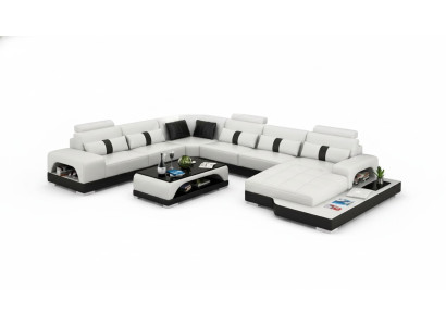 Leather sofa couch living area corner corner sofa modern design suite
