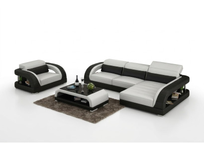 Leather sofa couch living area corner sofa armchair set suite design sofa