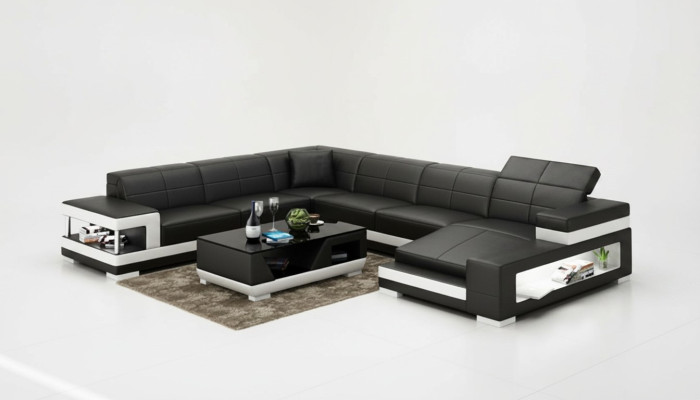 Leather sofa couch living landscape corner sofa corner suite design modern sofa G8017