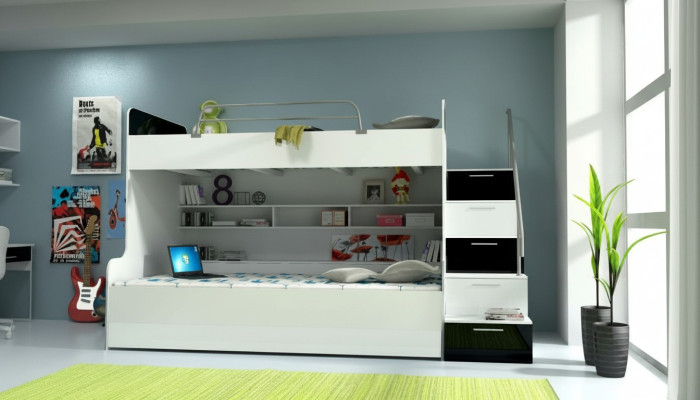 Bunk bed loft bed bed children's bed youth bed loft bed new black/white