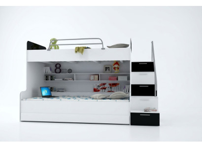 Bunk bed loft bed bed children's bed youth bed loft bed new black/white