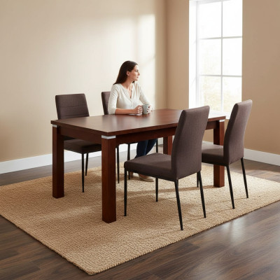 Table Dining Table Wooden Table XXL Conference Table 80x140cm Extendable 140x180cm