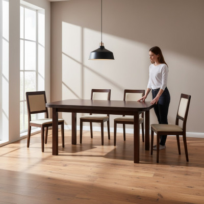 Table Dining Table Wood Table XXL Conference Table 90X160cm Extendable 160X240cm