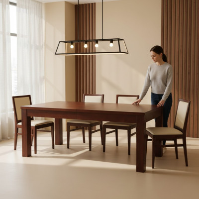 Table Dining Table Wooden Table XXL Conference Table 90X90cm Extendable 90X290cm