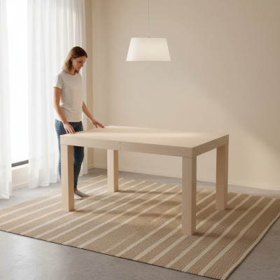 Table dining table wood table XXL conference table 80 x 140cm extendable 140x180 cm
