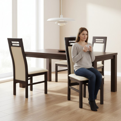 Solid wood chair modern designer long dining room chair kitchen decorative