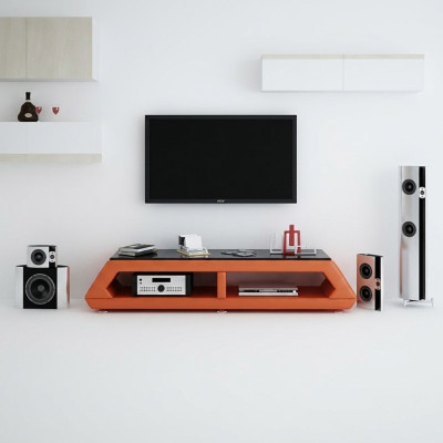 RTV TV sideboard leather glass table television cabinet table lowboard Mo.B
