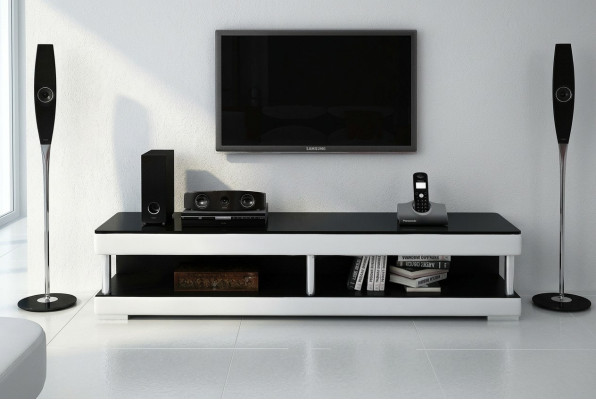 RTV TV Sideboard Leather Glass Table Television Cabinet Table Lowboard Mo.C