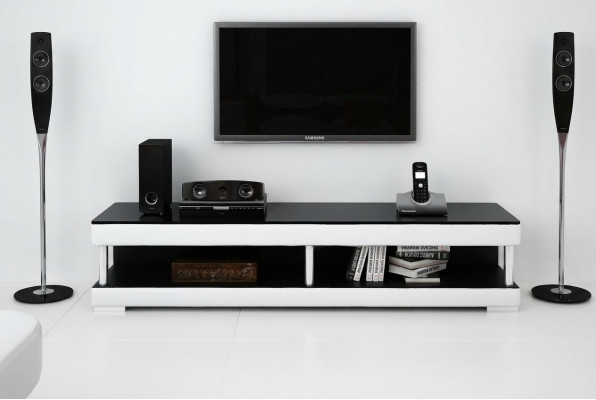 RTV TV Sideboard Leather Glass Table Television Cabinet Table Lowboard Mo.C