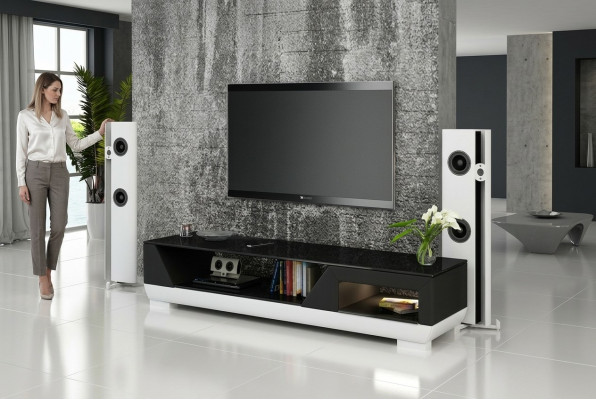 RTV TV Sideboard Leather Glass Table TV Cabinet Table Lowboard Mo.I