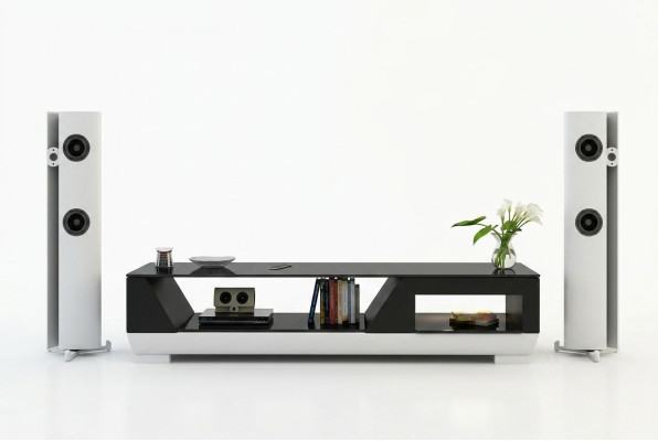 RTV TV Sideboard Leather Glass Table TV Cabinet Table Lowboard Mo.I