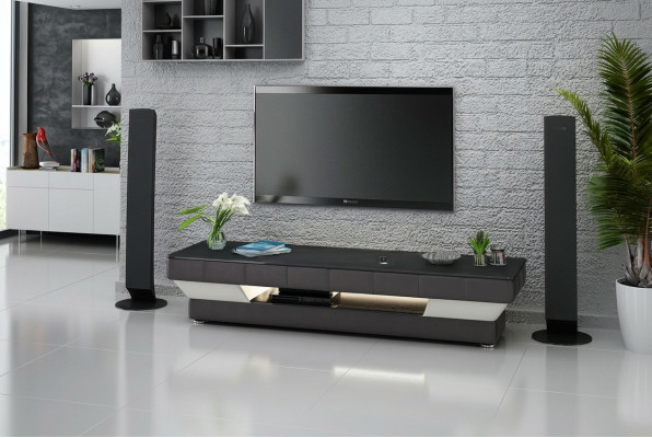 TV sideboard leather glass table television cabinet table lowboard Mo.J