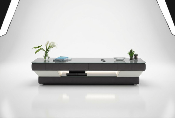 TV sideboard leather glass table television cabinet table lowboard Mo.J
