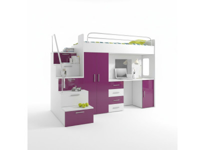 Bunk bed loft bed double bed youth bed beds with wardrobe table RAJ4