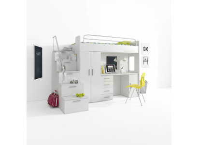 Bunk bed loft bed double bed youth bed beds with wardrobe table RAJ4w