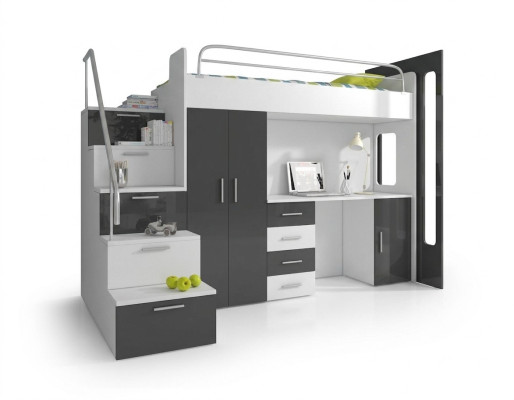Bunk bed double bed youth bed beds with wardrobe table new!