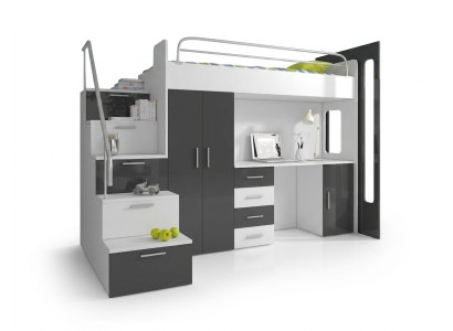 Bunk bed double bed youth bed beds with wardrobe table new!