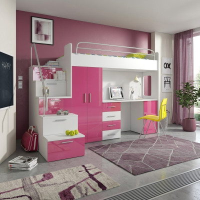 Bunk bed loft bed double bed youth bed beds with wardrobe table new