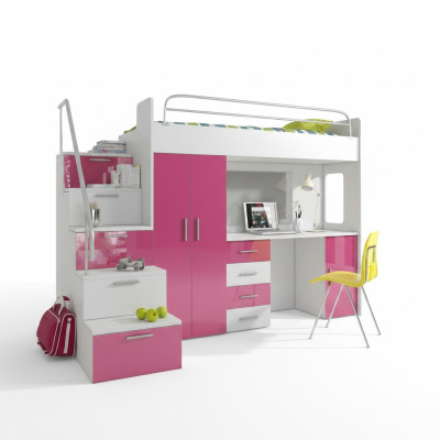Bunk bed loft bed double bed youth bed beds with wardrobe table new