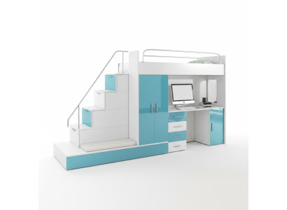 Bunk bed bunk bed bed closet youth room wardrobe desk