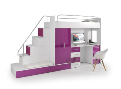 Bunk bed loft bed youth room bed wardrobe closet desk